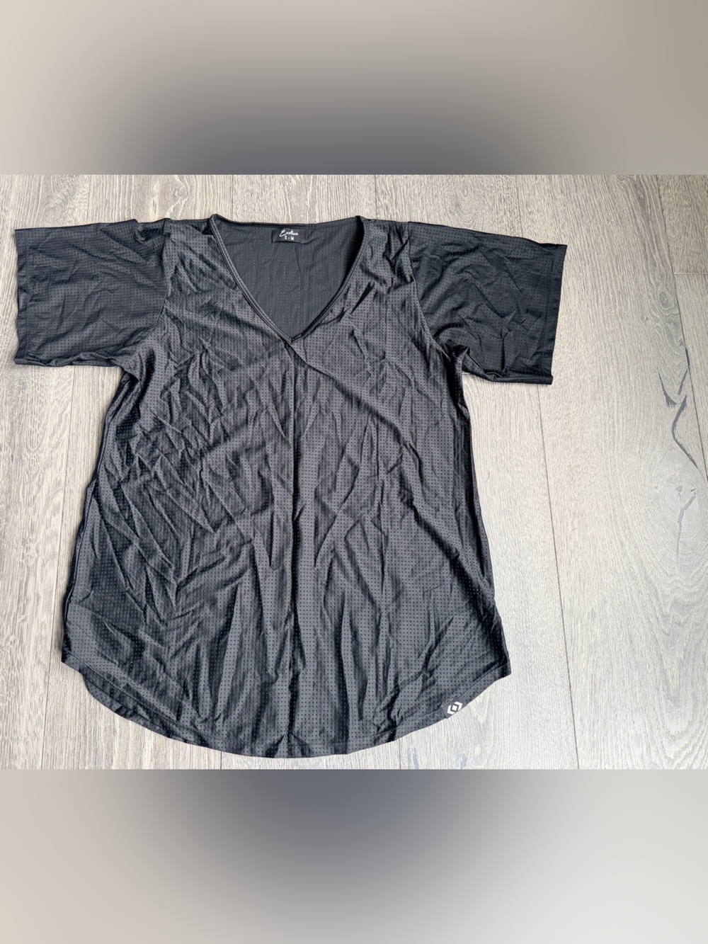 Exotica ExoticAthletica Black Basketball Bball Mesh V-Neck Boyfriend Tee